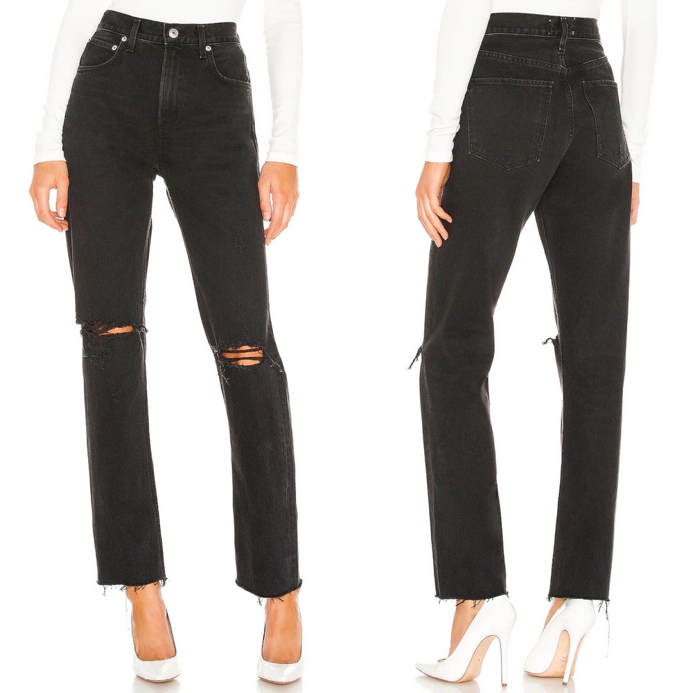 AGOLDE Cherie High Rise Straight Jeans Distortion